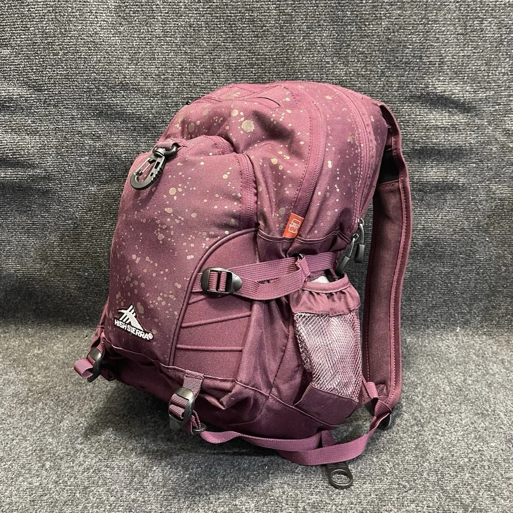 High Sierra 1146065 Swerve Maroon Gold Pattern School Laptop Backpack 53646-9666